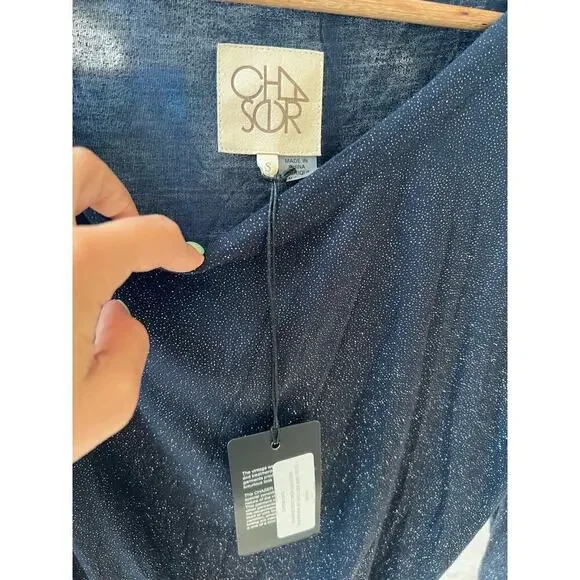 Chaser Diamond Jersey Drop Shoulder Dress with Drawstring Detail! NWT Size S! - Picture 4 of 4